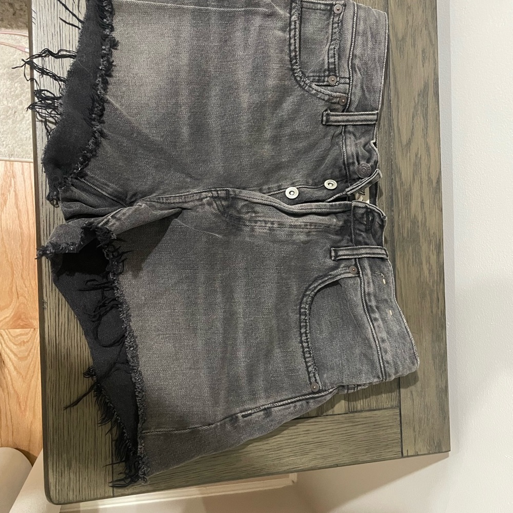 Madewell Charcoal Washed Denim Cutoff Shorts